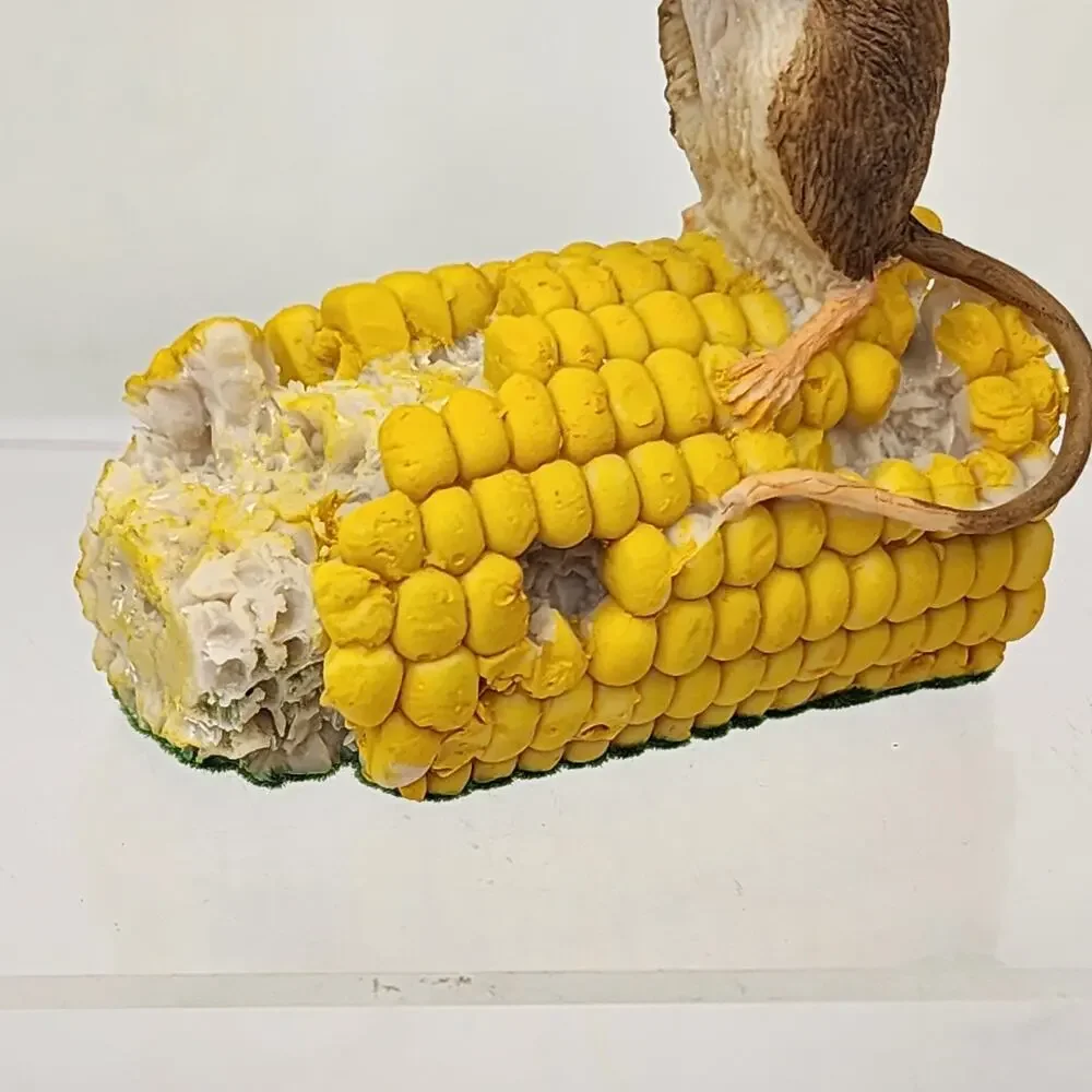 Crown Staffordshire Mouse on Corn Figurine Vintage Handpainted England Animal